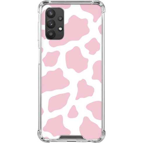 Pink Cow Print Galaxy A32 5G Clear Case