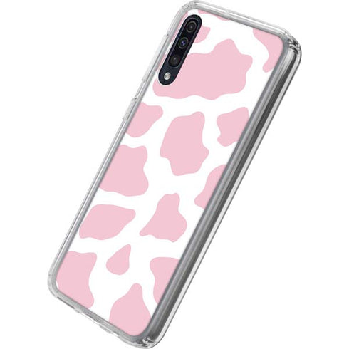 Pink Cow Print Galaxy A50 Clear Case