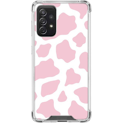 Pink Cow Print Galaxy A72 5G Clear Case