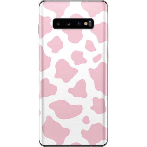 Pink Cow Print Galaxy S10 Plus Skin