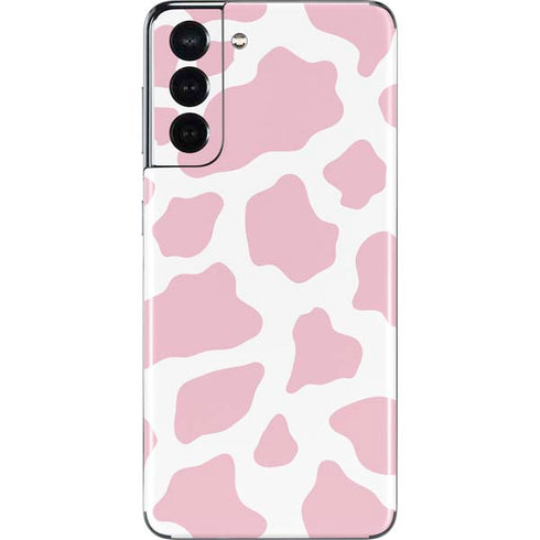 Pink Cow Print Galaxy S21 5G Skin