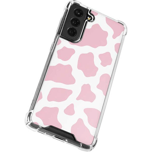 Pink Cow Print Galaxy S21 FE Clear Case