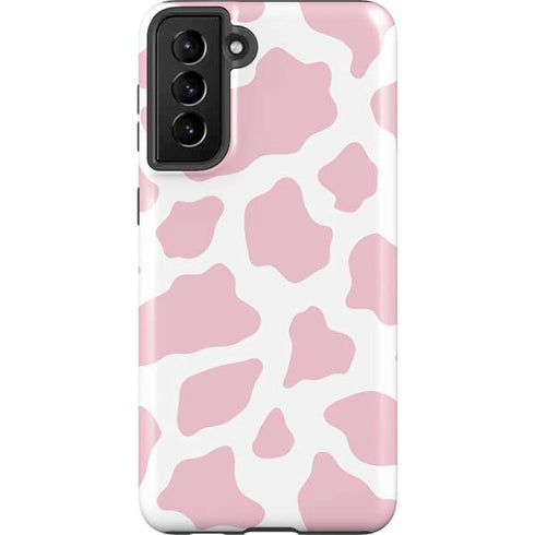 Pink Cow Print Galaxy S21 FE Pro Case