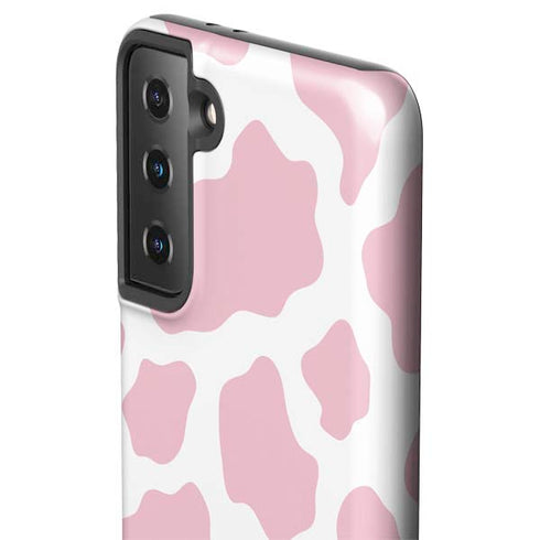 Pink Cow Print Galaxy S21 FE Pro Case