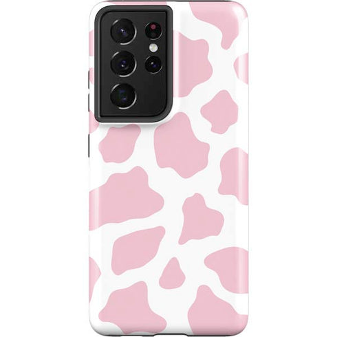 Pink Cow Print Galaxy S21 Ultra 5G Pro Case