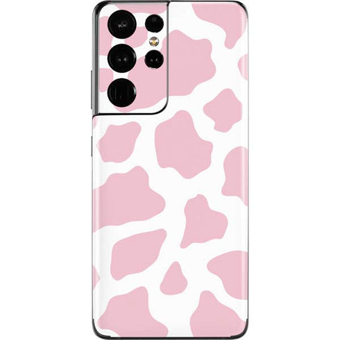 Pink Cow Print Galaxy S21 Ultra 5G Skin
