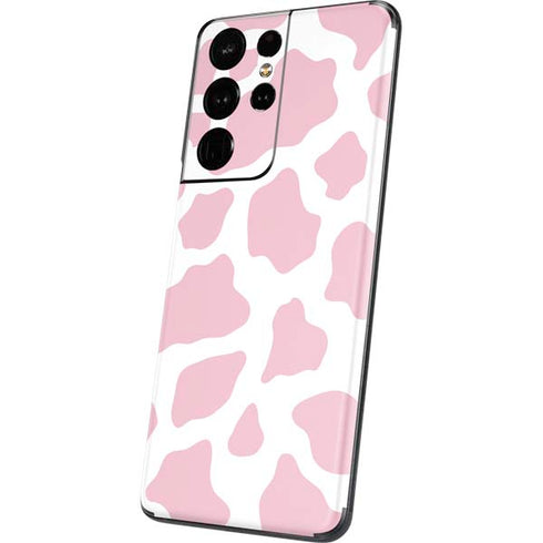 Pink Cow Print Galaxy S21 Ultra 5G Skin