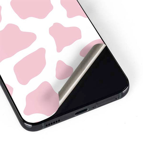 Pink Cow Print Galaxy S22 Skin