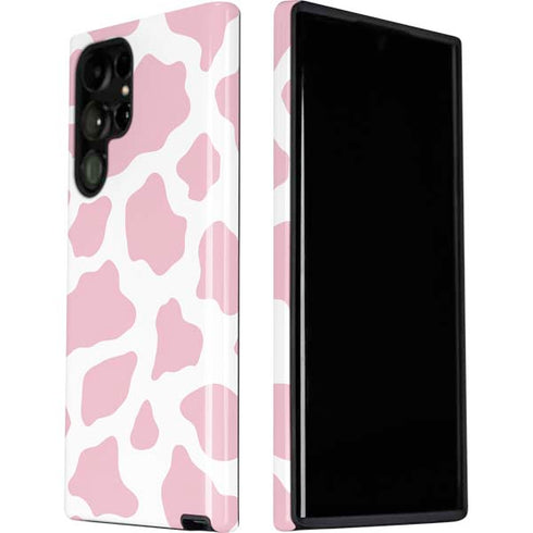 Pink Cow Print Galaxy S22 Ultra Pro Case