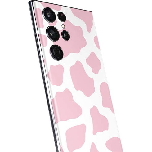 Pink Cow Print Galaxy S22 Ultra Skin