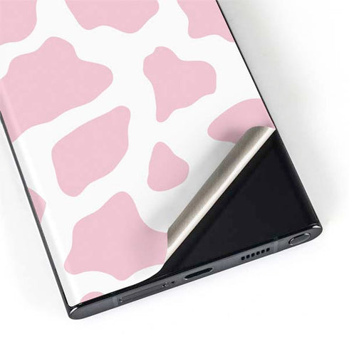 Pink Cow Print Galaxy S22 Ultra Skin