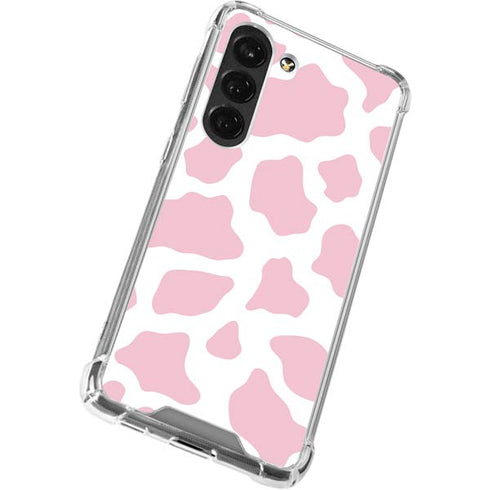Pink Cow Print Galaxy S23 Clear Case