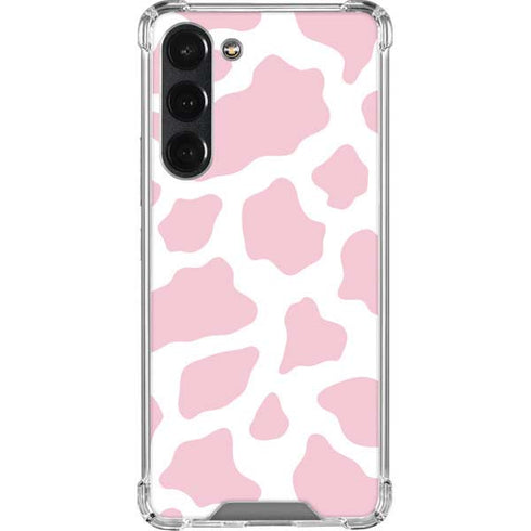 Pink Cow Print Galaxy S23 Plus Clear Case