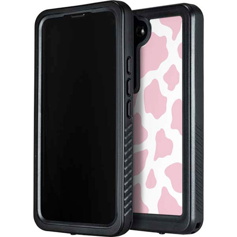 Pink Cow Print Galaxy S23 Plus Waterproof Case