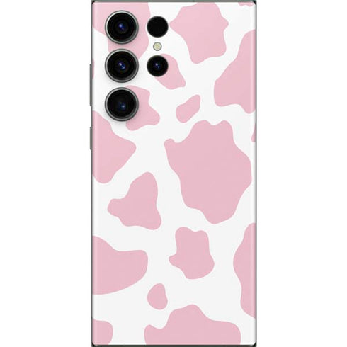 Pink Cow Print Galaxy S23 Ultra Skin