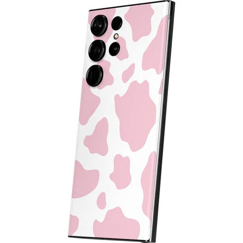 Pink Cow Print Galaxy S23 Ultra Skin