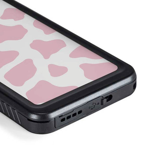Pink Cow Print Galaxy S23 Waterproof Case