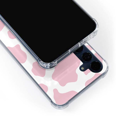 Pink Cow Print Galaxy S24 Clear Case