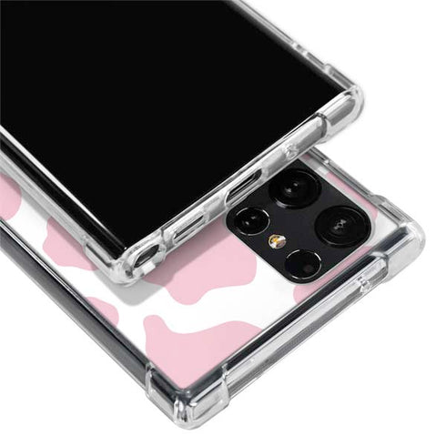 Pink Cow Print Galaxy S24 Ultra Clear Case