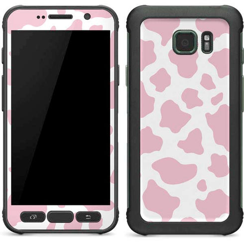 Pink Cow Print Galaxy S7 Active Skin