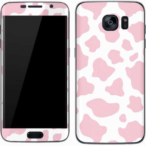 Pink Cow Print Galaxy S7 Skin