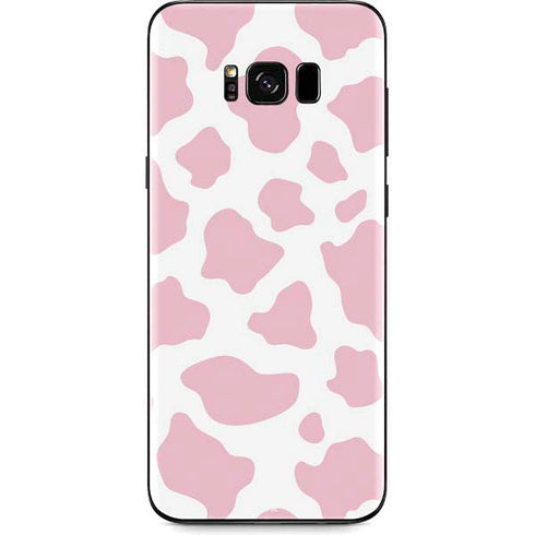 Pink Cow Print Galaxy S8 Skin