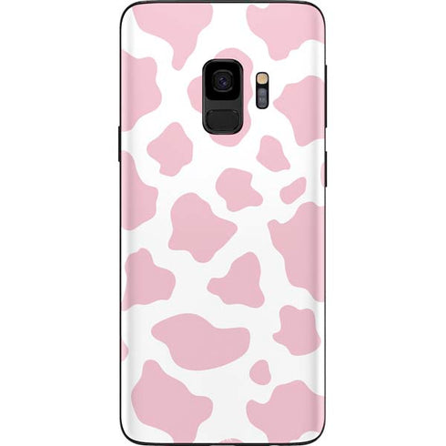 Pink Cow Print Galaxy S9 Skin