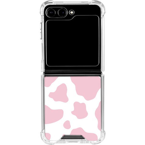 Pink Cow Print Galaxy Z Flip5 5G Clear Case