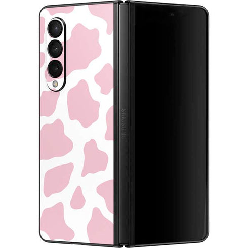 Pink Cow Print Galaxy Z Fold3 5G Skin