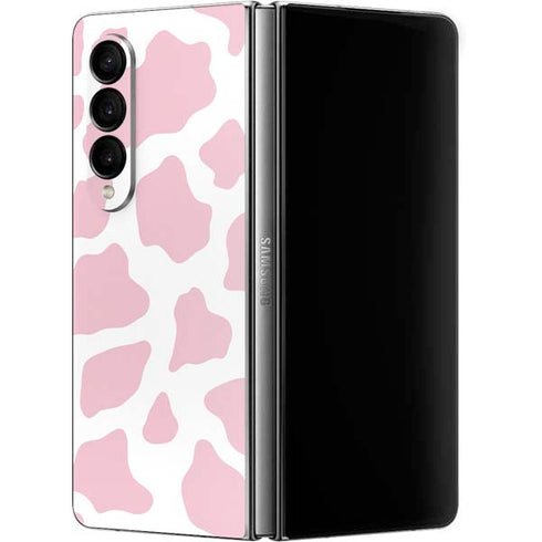 Pink Cow Print Galaxy Z Fold4 5G Skin