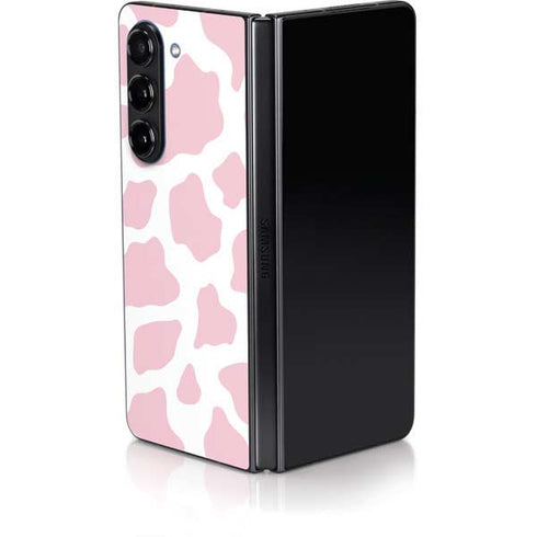 Pink Cow Print Galaxy Z Fold5 5G Skin