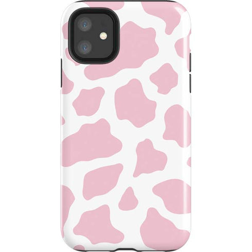 Pink Cow Print iPhone 11 Impact Case