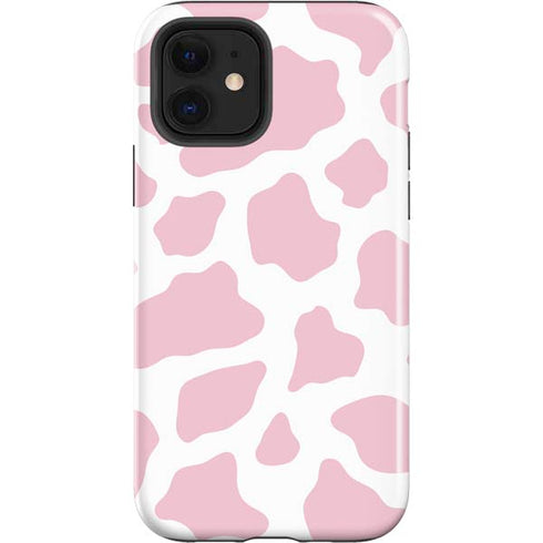 Pink Cow Print iPhone 12 Impact Case