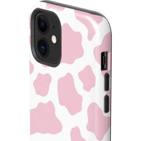Pink Cow Print iPhone 12 Impact Case