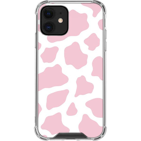 Pink Cow Print iPhone 12 Mini Clear Case
