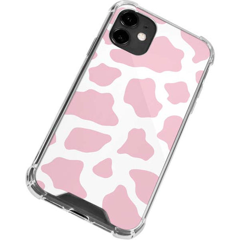 Pink Cow Print iPhone 12 Mini Clear Case