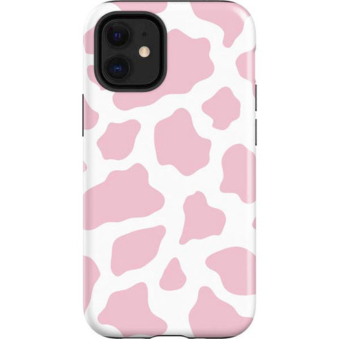 Pink Cow Print iPhone 12 Mini Impact Case