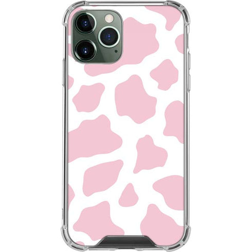 Pink Cow Print iPhone 12 Pro Clear Case