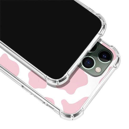 Pink Cow Print iPhone 12 Pro Clear Case