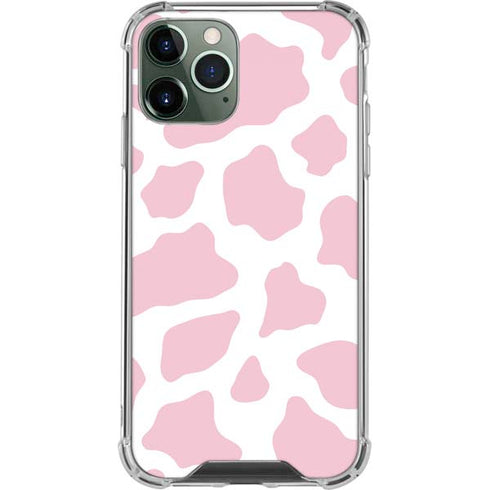 Pink Cow Print iPhone 12 Pro Max Clear Case