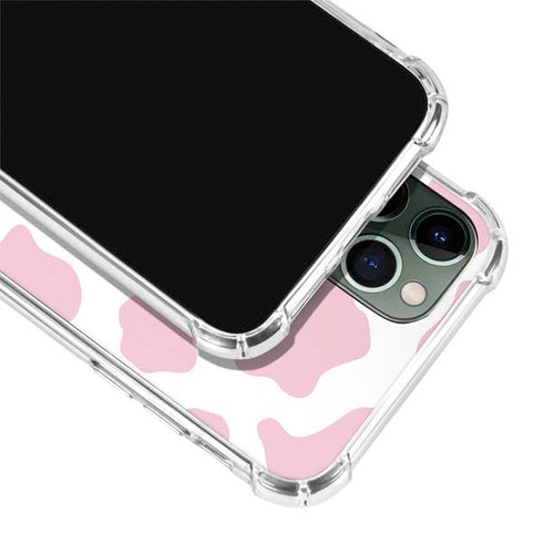 Pink Cow Print iPhone 12 Pro Max Clear Case