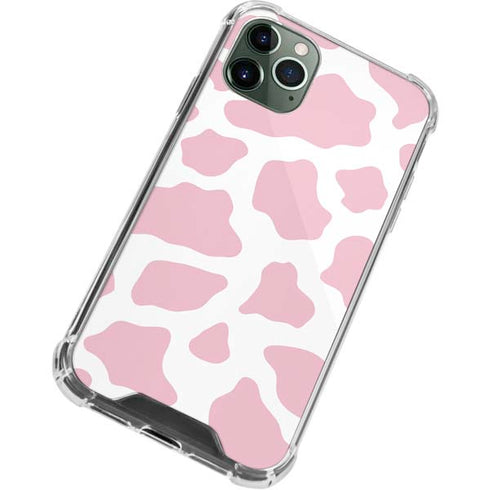 Pink Cow Print iPhone 12 Pro Max Clear Case