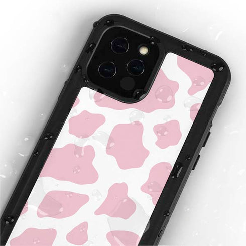 Pink Cow Print iPhone 12 Pro Max Waterproof Case