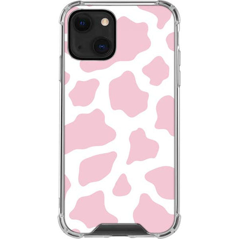 Pink Cow Print iPhone 13 Mini Clear Case