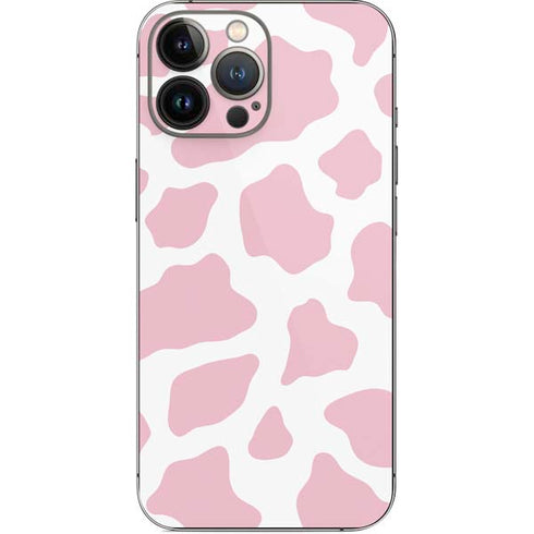 Pink Cow Print iPhone 13 Pro Max Skin