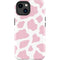Pink Cow Print iPhone 15 Plus Impact Case