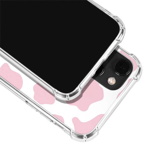 Pink Cow Print iPhone 15 Plus Clear Case