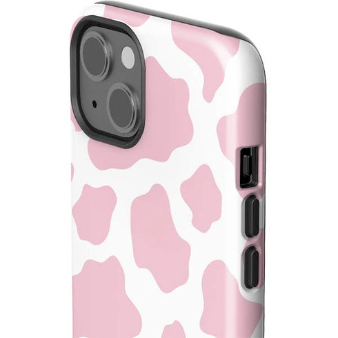 Pink Cow Print iPhone 14 Impact Case