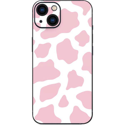 Pink Cow Print iPhone 14 Plus Skin