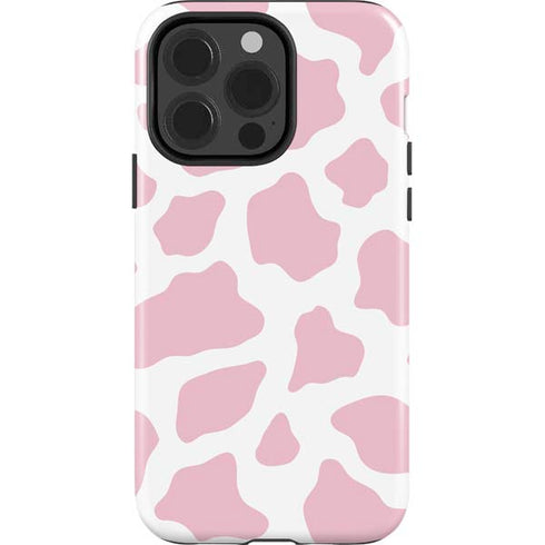 Pink Cow Print iPhone 14 Pro Impact Case